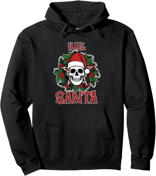 Hail Santa Pagan Happy Solstice Gothic Christmas Halloween Pullover Hoodie