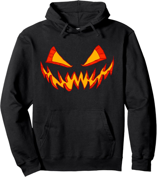 Halloween Scary Jack O'Lantern Pumpkin Men Women Teens Kids Pullover Hoodie