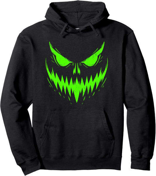 Halloween Jack O Lantern Face Scary Pumpkin Men Boys Kids Pullover Hoodie