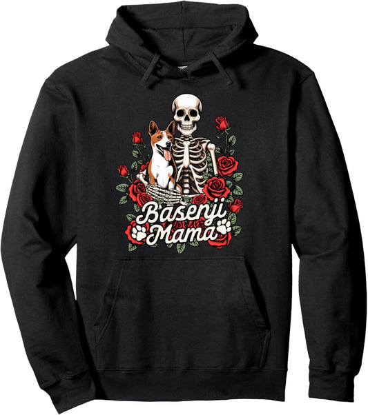 Basenji Mom Skeleton Basenji Owner Dog Mom Basenji Mama Pullover Hoodie