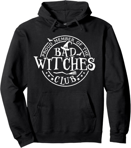 Bad Witches Social Club Vintage Cute Classic Fun Halloween Pullover Hoodie