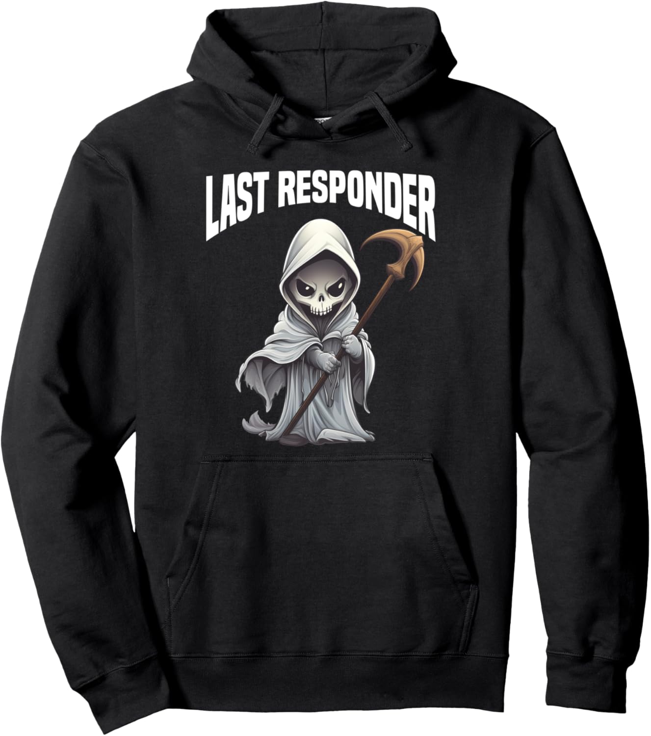 Grim Reaper Halloween Costume Last Responder Pullover Hoodie