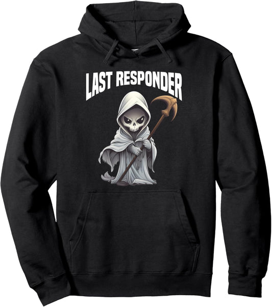 Grim Reaper Halloween Costume Last Responder Pullover Hoodie