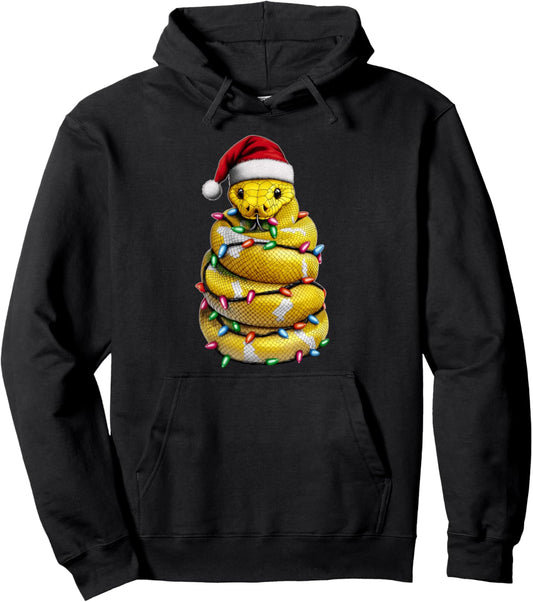 Ball Python Snake Christmas Hat Xmas Pullover Hoodie