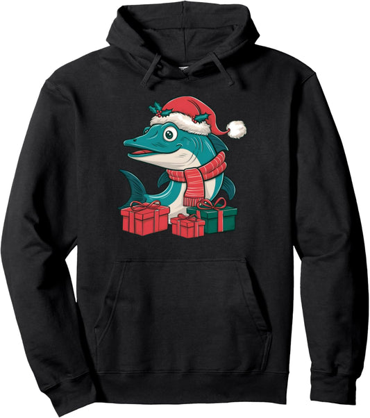 Barracuda Fish Christmas Parties Family Santa Barracuda Xmas Pullover Hoodie