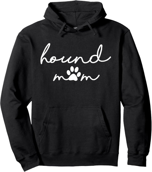 Basset Hound Mom Dog Mama Pawprint Women Funny Sayings Pullover Hoodie