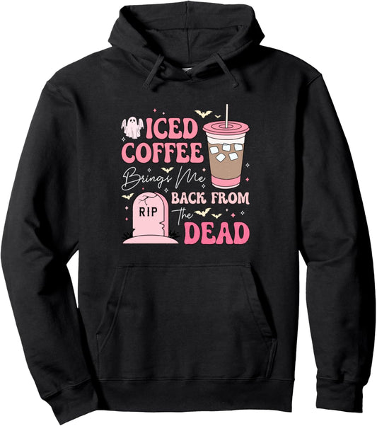 Halloween Coffee Spooky Season Iced Coffee Brings Me Back Pullover Hoodie