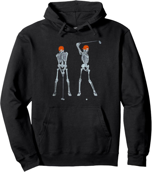 Halloween Golf Skeleton Vintage Funny Golf Halloween Pullover Hoodie