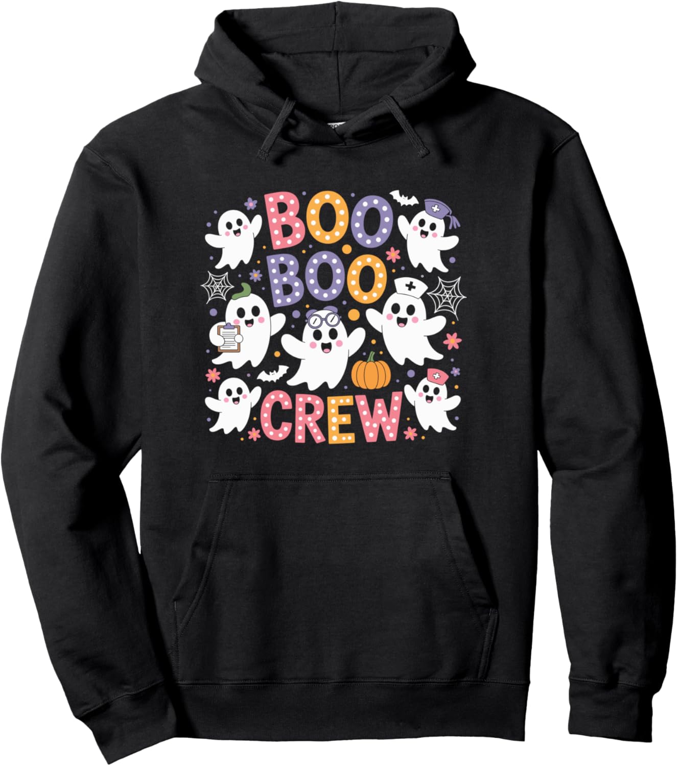 Groovy Boo Boo Crew Funny Ghost Nurse Halloween Costume Pullover Hoodie
