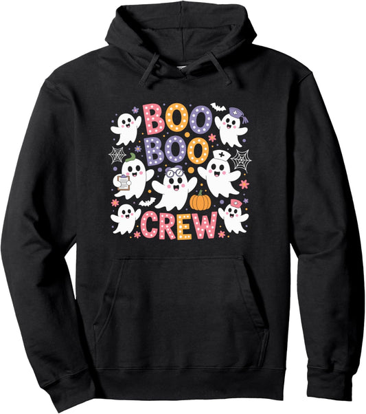 Groovy Boo Boo Crew Funny Ghost Nurse Halloween Costume Pullover Hoodie