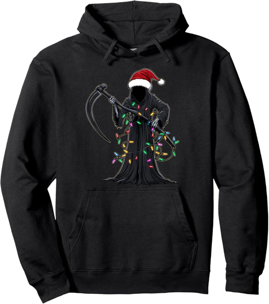 Grim Reaper The Death Christmas Hat Xmas Pullover Hoodie