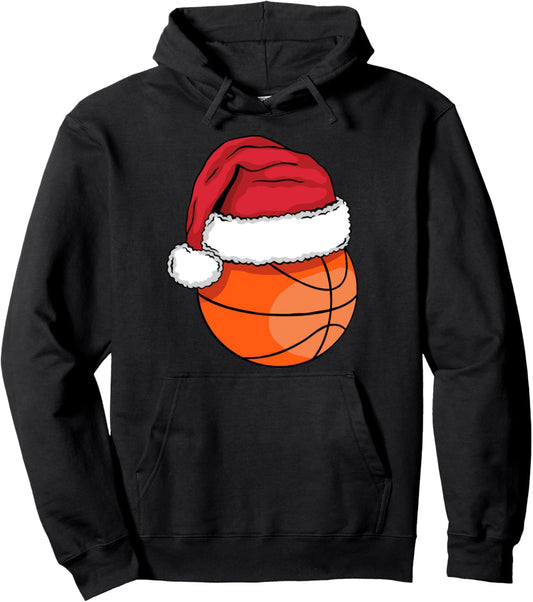 Basketball Playing Basketball Christmas Santa Hat Xmas Pullover Hoodie