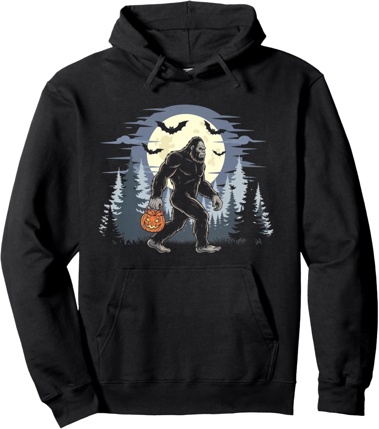 Halloween Bigfoot Sasquatch Lover Spooky Season Men Boys Pullover Hoodie