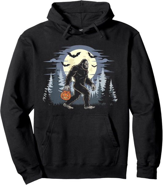 Halloween Bigfoot Sasquatch Lover Spooky Season Men Boys Pullover Hoodie