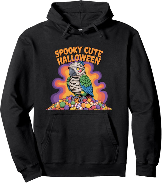 Halloween Parrot Mummy Costume Funny Spooky Cute Bird Pullover Hoodie