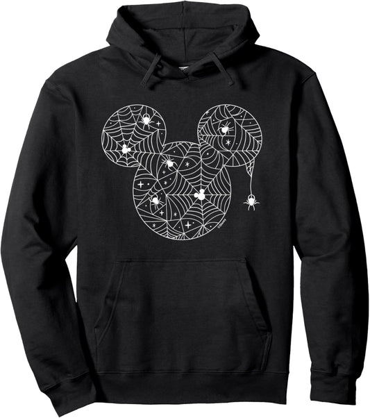 Halloween Mickey Spider Web Ears Pullover Hoodie