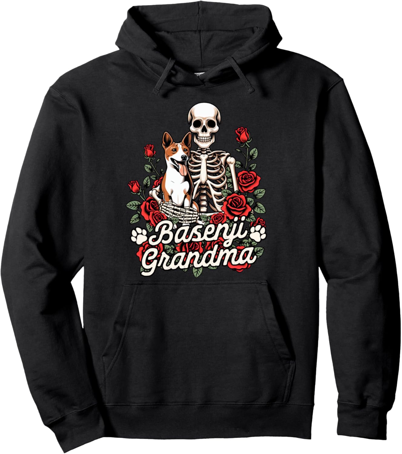 Basenji Mom Skeleton Basenji Owner Dog Mom Basenji Grandma Pullover Hoodie