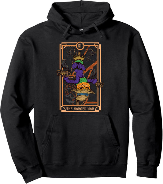 Halloween Mayor Arcana Tarot Card the Hanged Man Bird-Scarer Pullover Hoodie