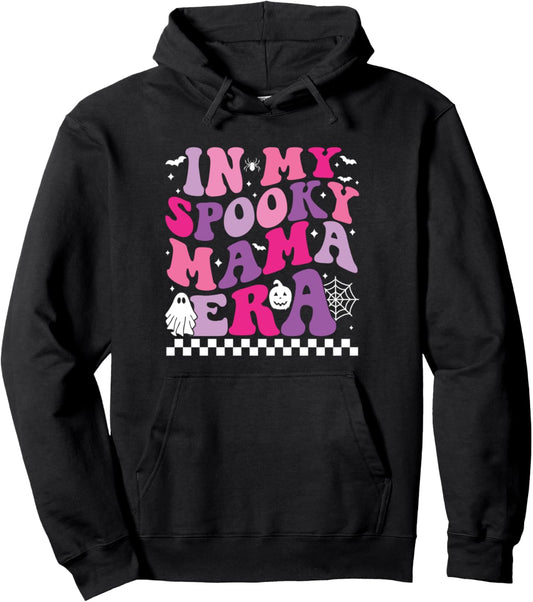 Groovy In My Spooky Mama Era Funny Halloween Mom Ghost Pullover Hoodie