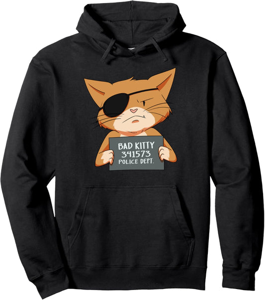 Bad Cat Gangster Mugshot Kitty For Pet Lovers Pullover Hoodie