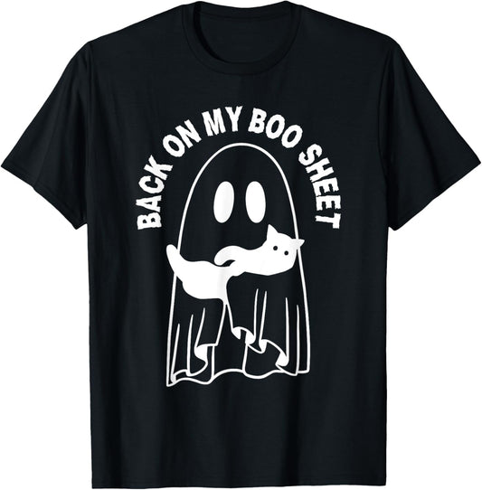Back On My Boo Sheet, Back On My Booshit Spooky Season Retro T-Shirt