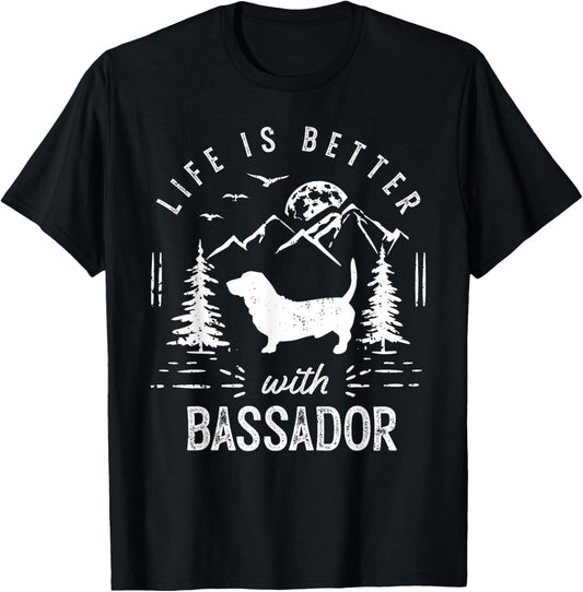 Bassador Life Better Mom Dad Dog T-Shirt