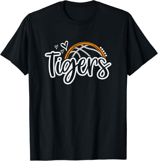 Basketball Tigers School Sports Fan Team Spirit T-Shirt