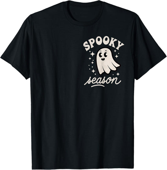 Halloween Ghost Spooky Season Costume Pocket T-Shirt