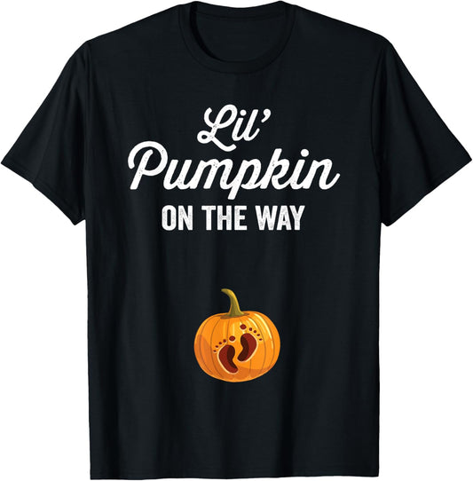 Halloween Pregnancy Shirt Mom To Be Lil' Pumpkin On The Way T-Shirt