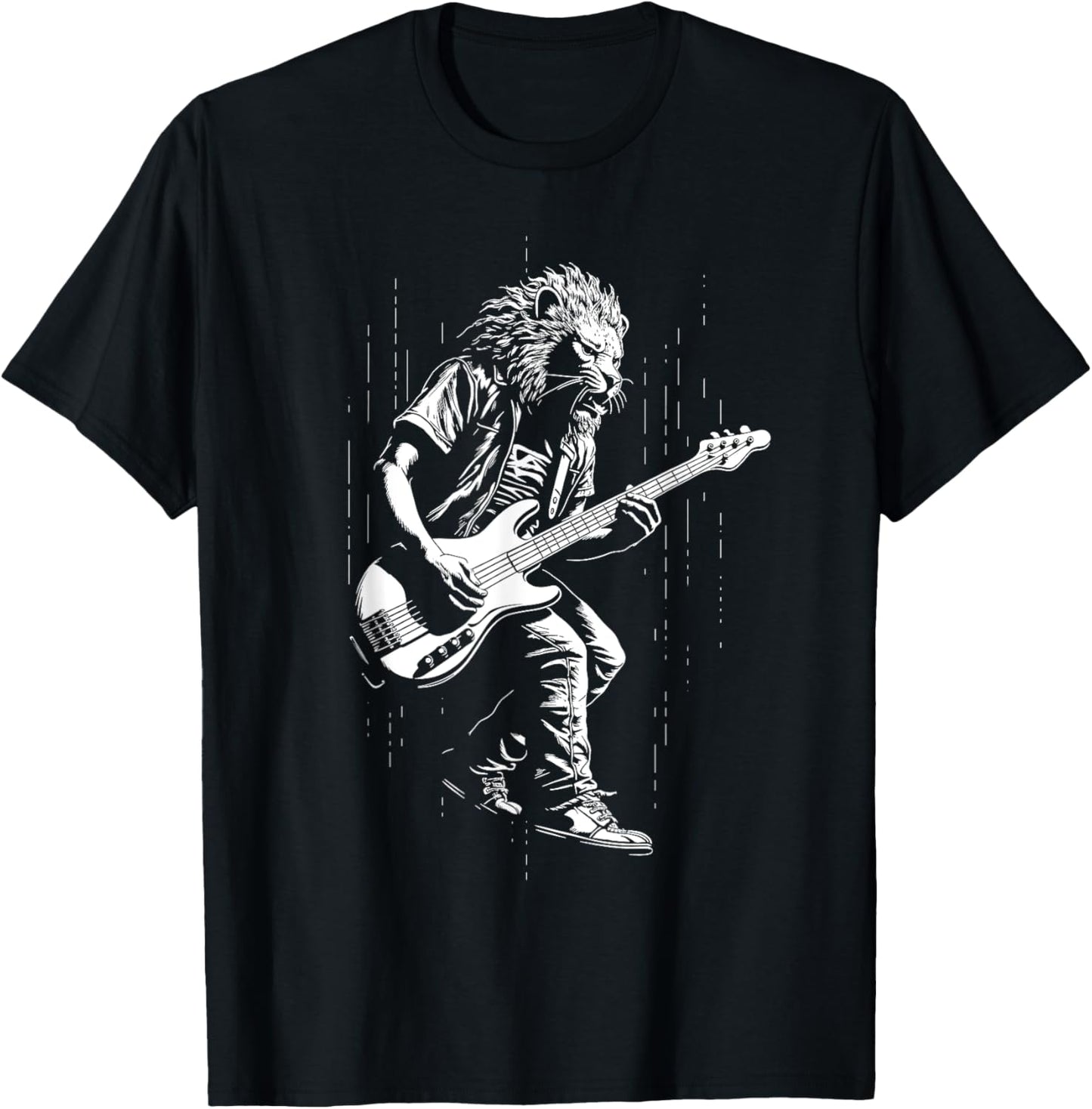 Guitarist Lion Music Bass Guitar Boys Men Kids T-Shirt