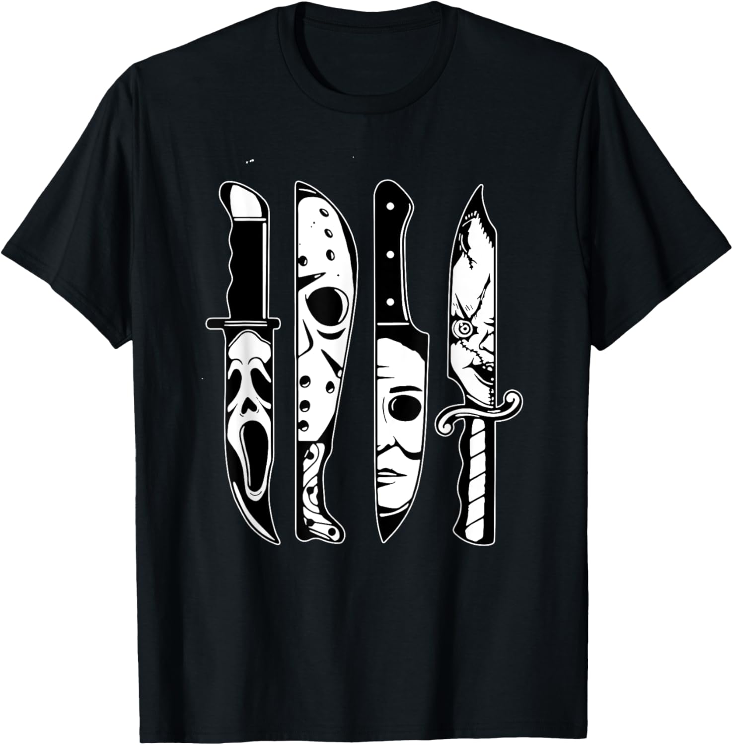 Halloween Horror Movie Characters In Knives Scary Halloween T-Shirt