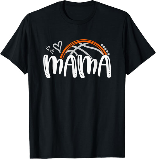 Basketball MAMA, Family, Womens Basketball Hearts Trendy T-Shirt