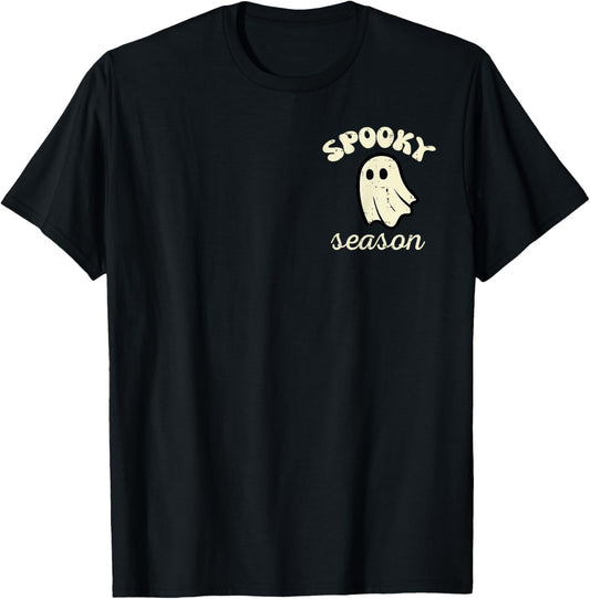 Halloween Ghost Spooky Season Costume Pocket Men Women Kids T-Shirt
