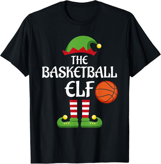 Basketball Elf Family Matching Group Christmas Sporty T-Shirt