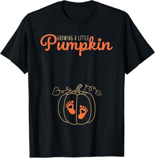 Growing A Little Pumpkin Fall Pregnancy Thanksgiving Autumn T-Shirt