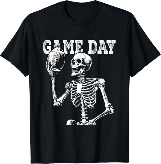 Halloween American Football Skeleton For Men Boys Game Day T-Shirt