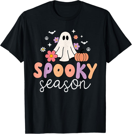 Groovy Ghost Spooky Season, Retro Halloween Ghost T-Shirt