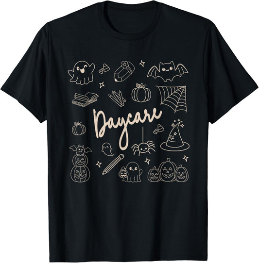 Groovy Spooky Daycare Teacher Halloween Infant Squad Teach T-Shirt