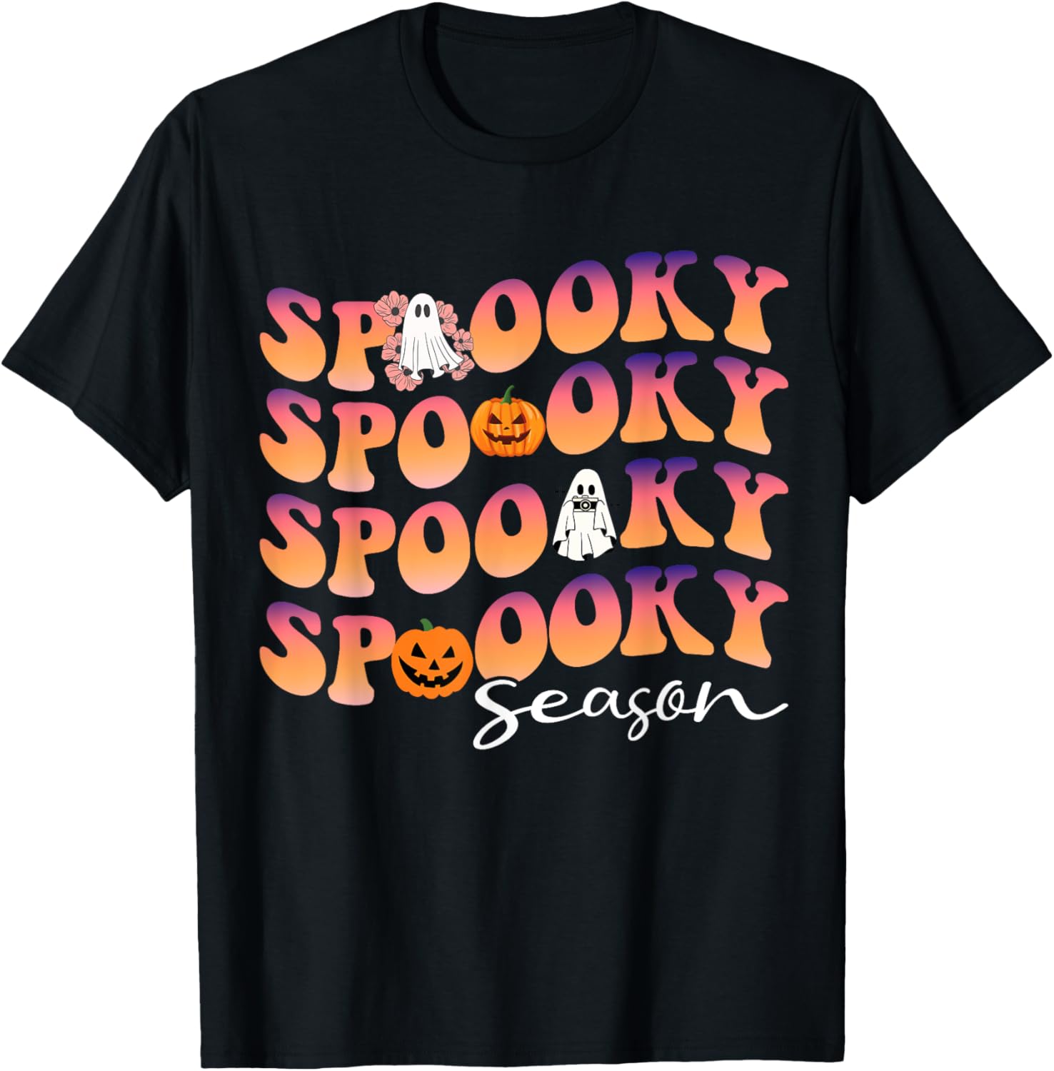 Groovy Spooky Season cute Pumpkin Halloween T-Shirt