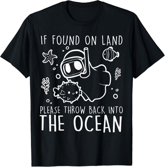 Halloween Boo Ghost Diver Scuba Diving Throw Back To Ocean T-Shirt