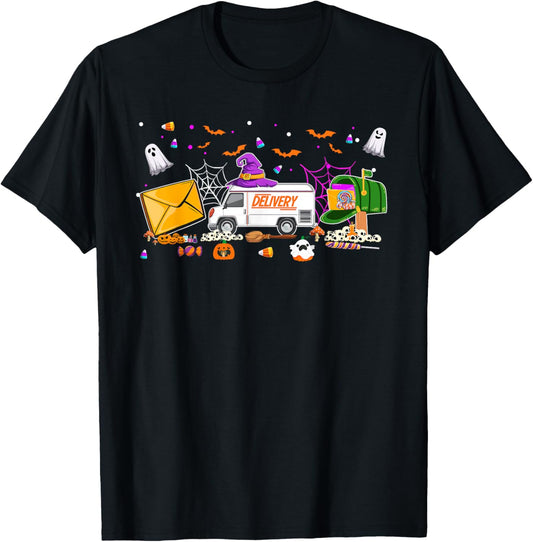 Halloween Postal Worker Mail Carrier Spooky Season T-Shirt