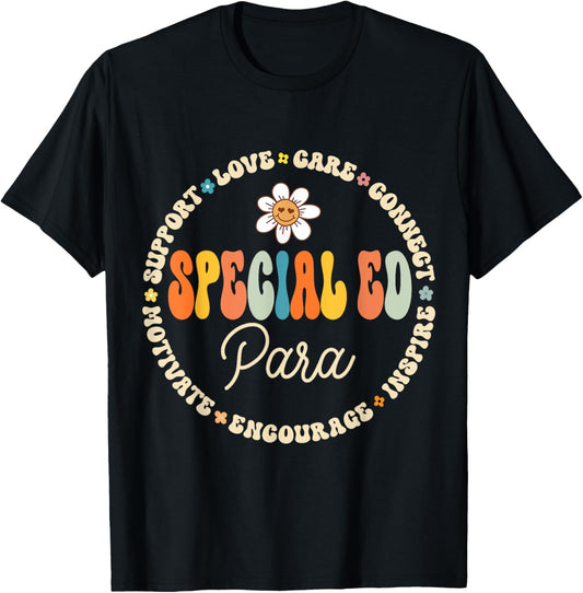 Groovy Special Ed Para Special Ed Paraprofessional Crew T-Shirt