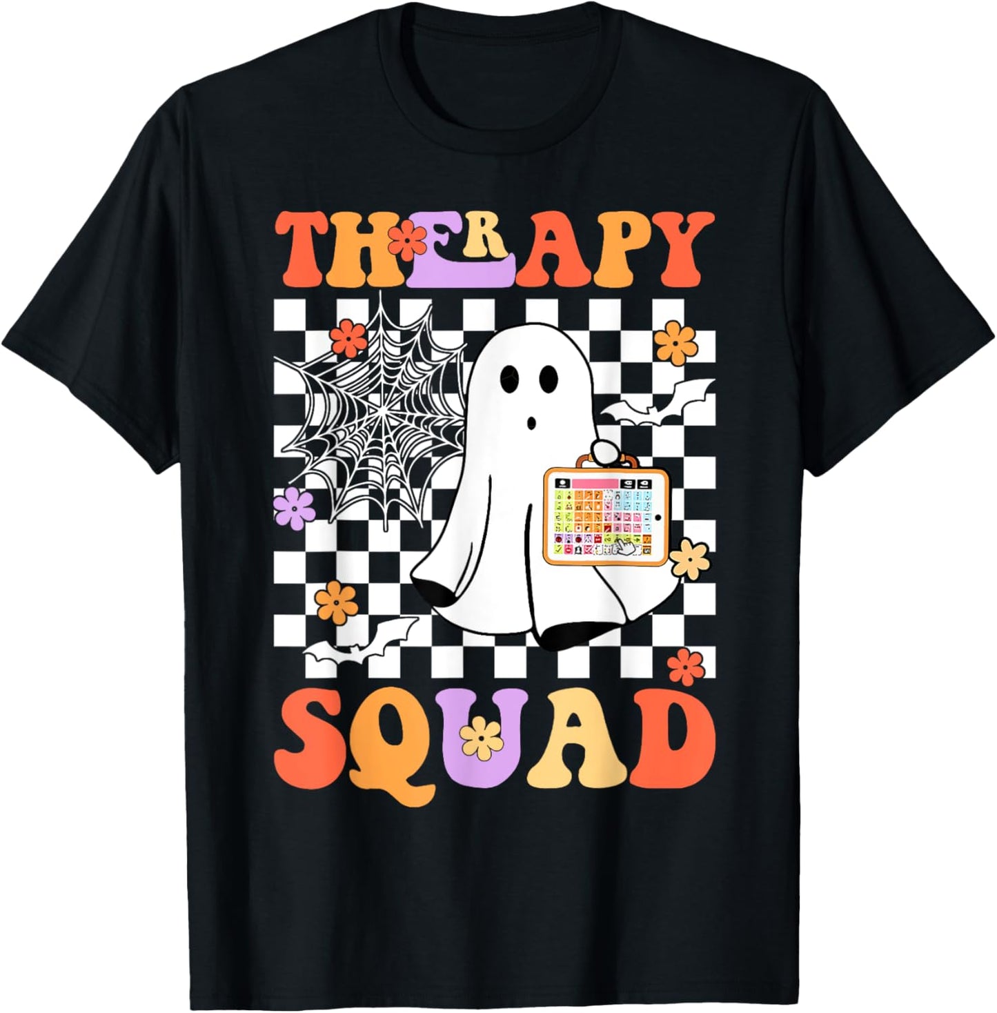Groovy Halloween Therapy Squad Ghost SLP Spooky Boo Season T-Shirt