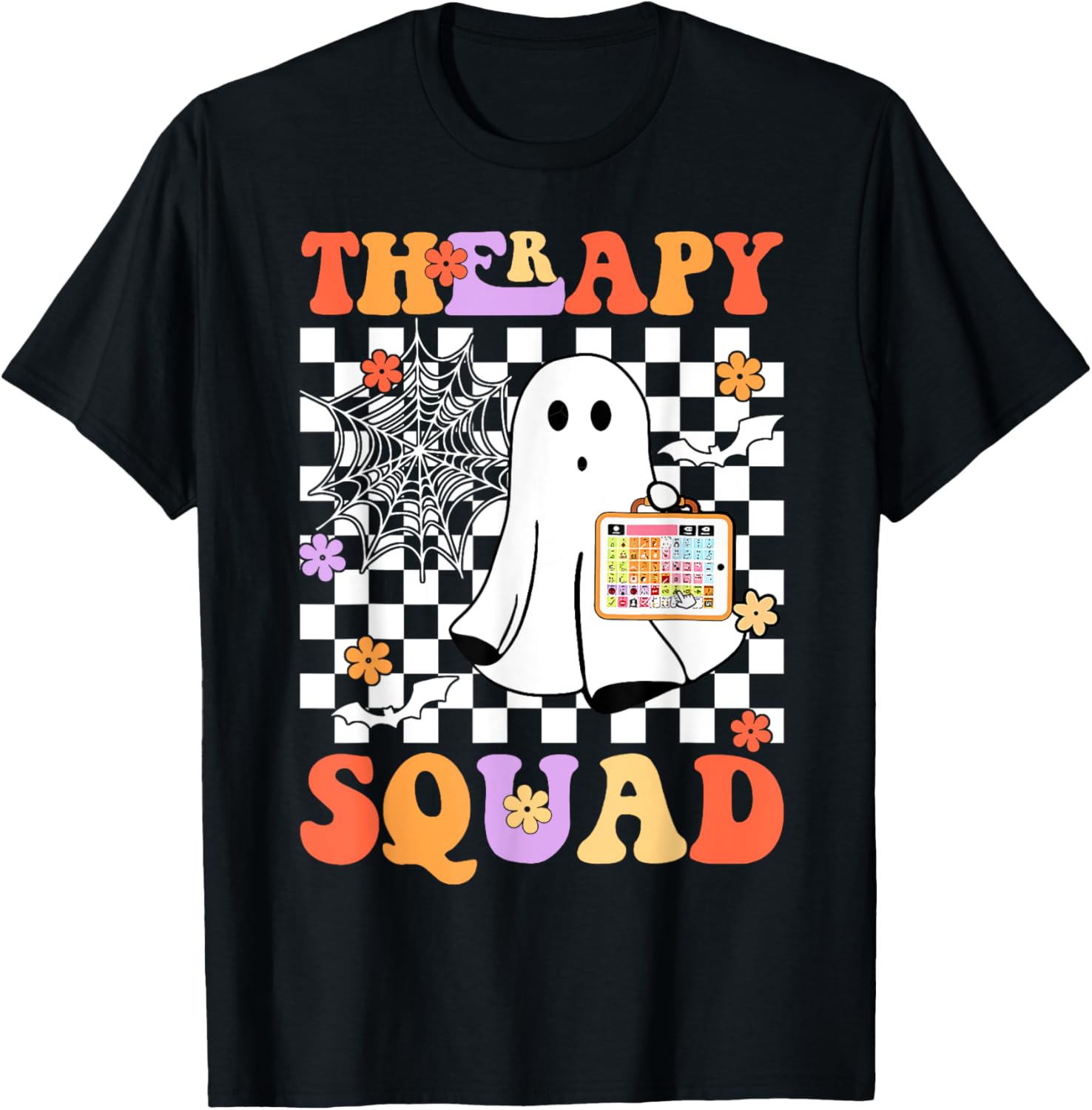 Groovy Halloween Therapy Squad Ghost SLP Spooky Boo Season T-Shirt