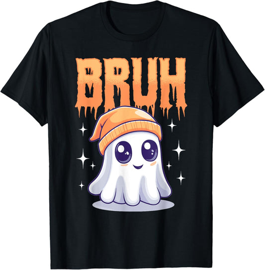Halloween Ghost Pumpkin Spooky Season Bruh T-Shirt