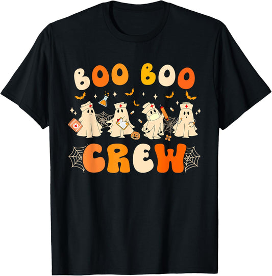 Halloween Nurse Boo Boo Crew Spooky Season Men Women T-Shirt