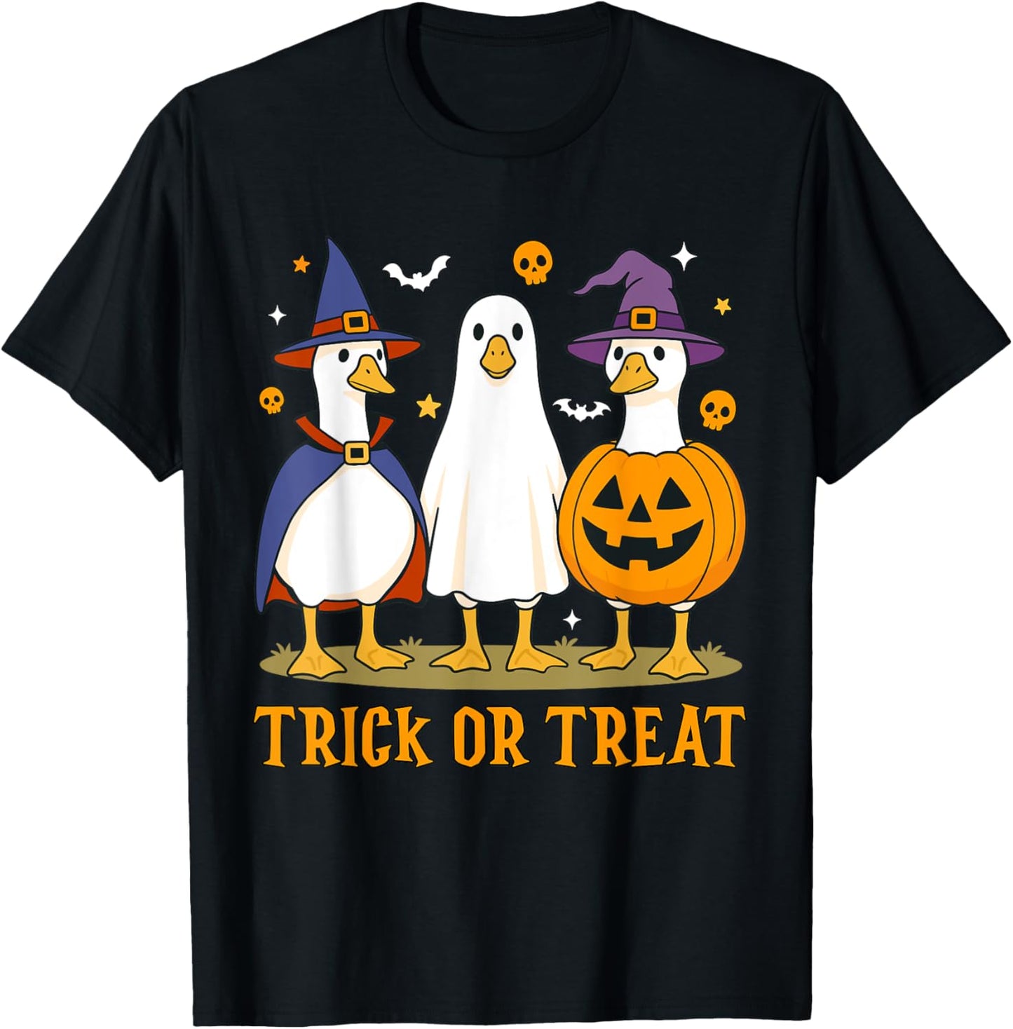 Halloween Goose Sheet Ghost Trick Or Treat Spooky Season T-Shirt