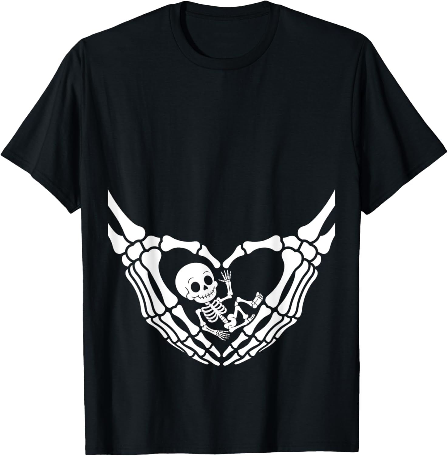Halloween Pregnant Baby Skeleton Spooky Season New Mom T-Shirt
