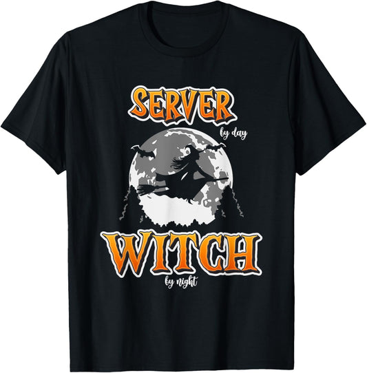 Halloween Server Witch, Funny Cute Restaurant Waitress Women T-Shirt