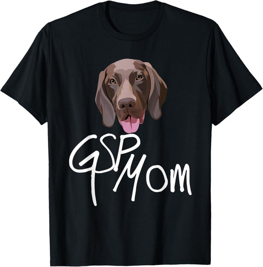 GSP Mom Dog with tongue funny illustration for bird dogs T-Shirt